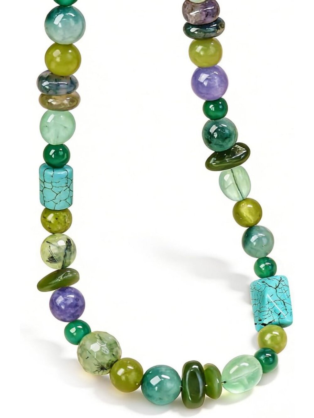 Colorful Boho Chunky Beaded Necklace for Women | Handmade Gemstone Choker & Bib